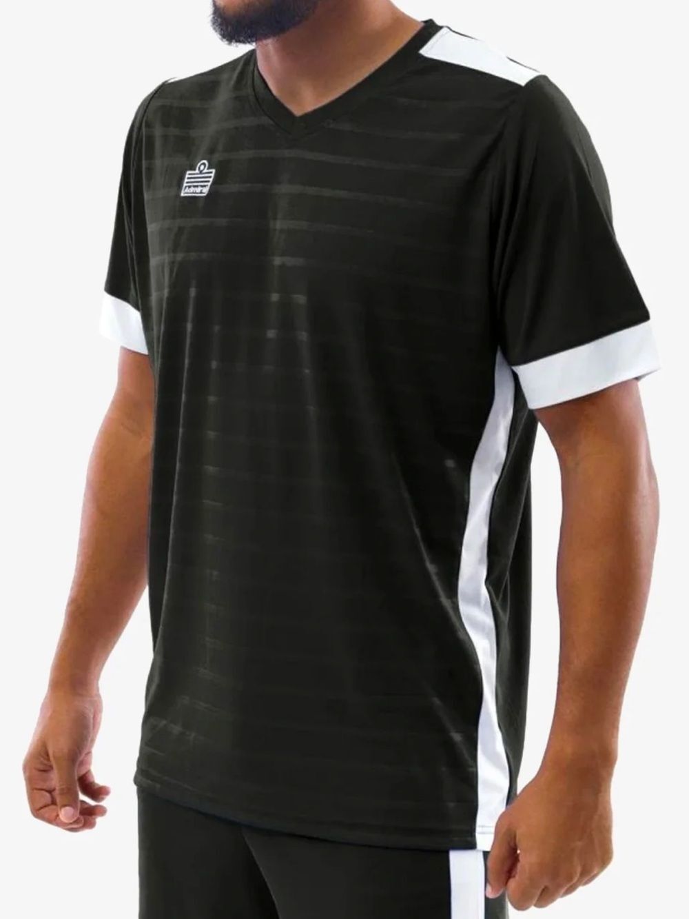 Men's Admiral Black & White Athletic V-Neck Shirt Soccer Jersey SMALL NWOT